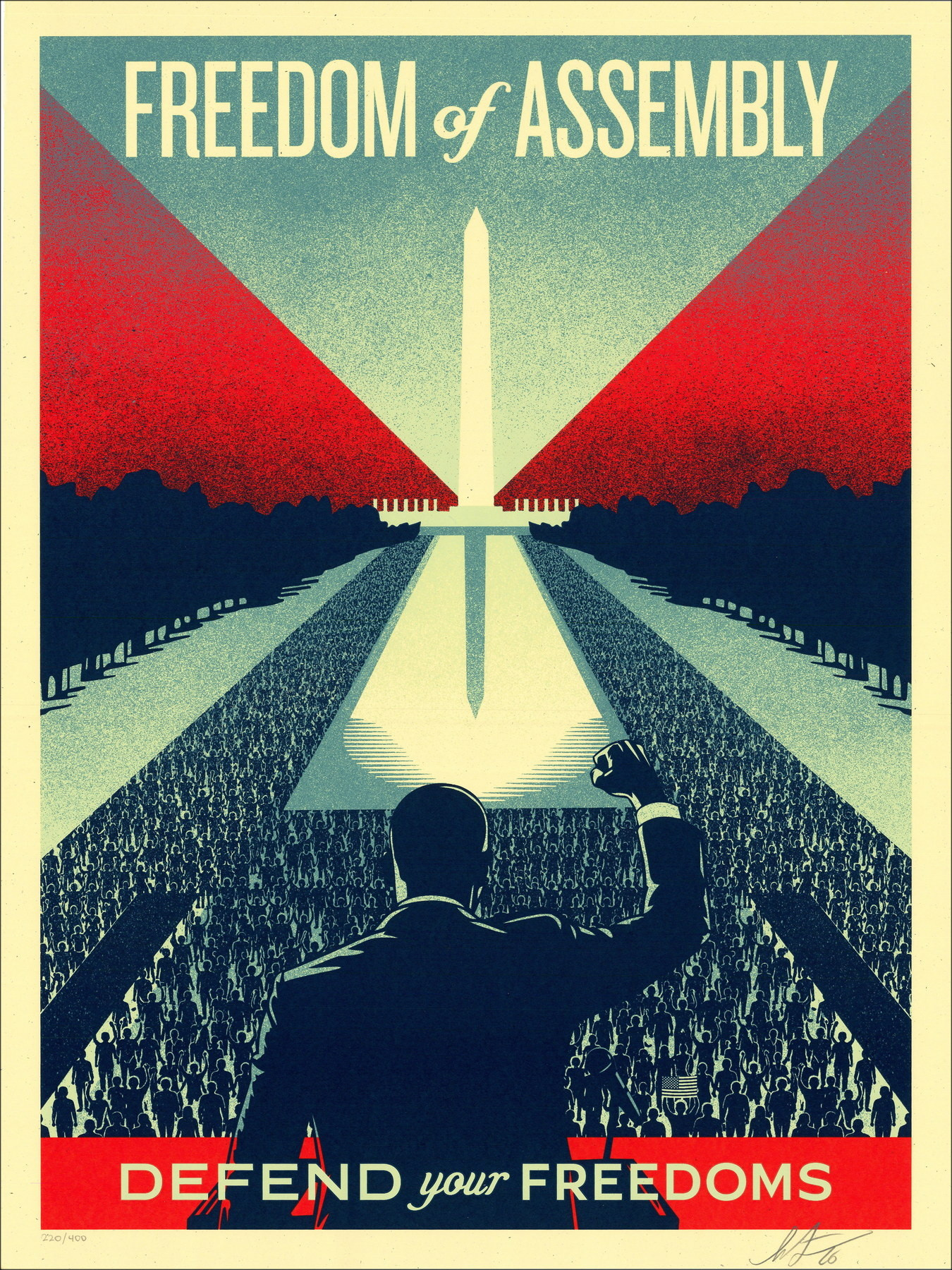 Shepard Fairey – Defend Your Freedoms | Set de 3 sérigraphies signées