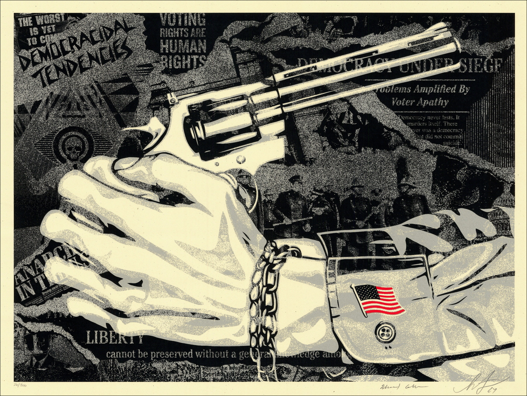 Shepard Fairey - Democracidal Tendencies, silkscreen print 2024