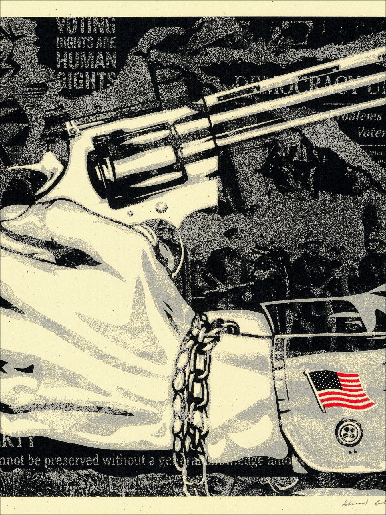 Shepard Fairey - Democracidal Tendencies, silkscreen print 2024