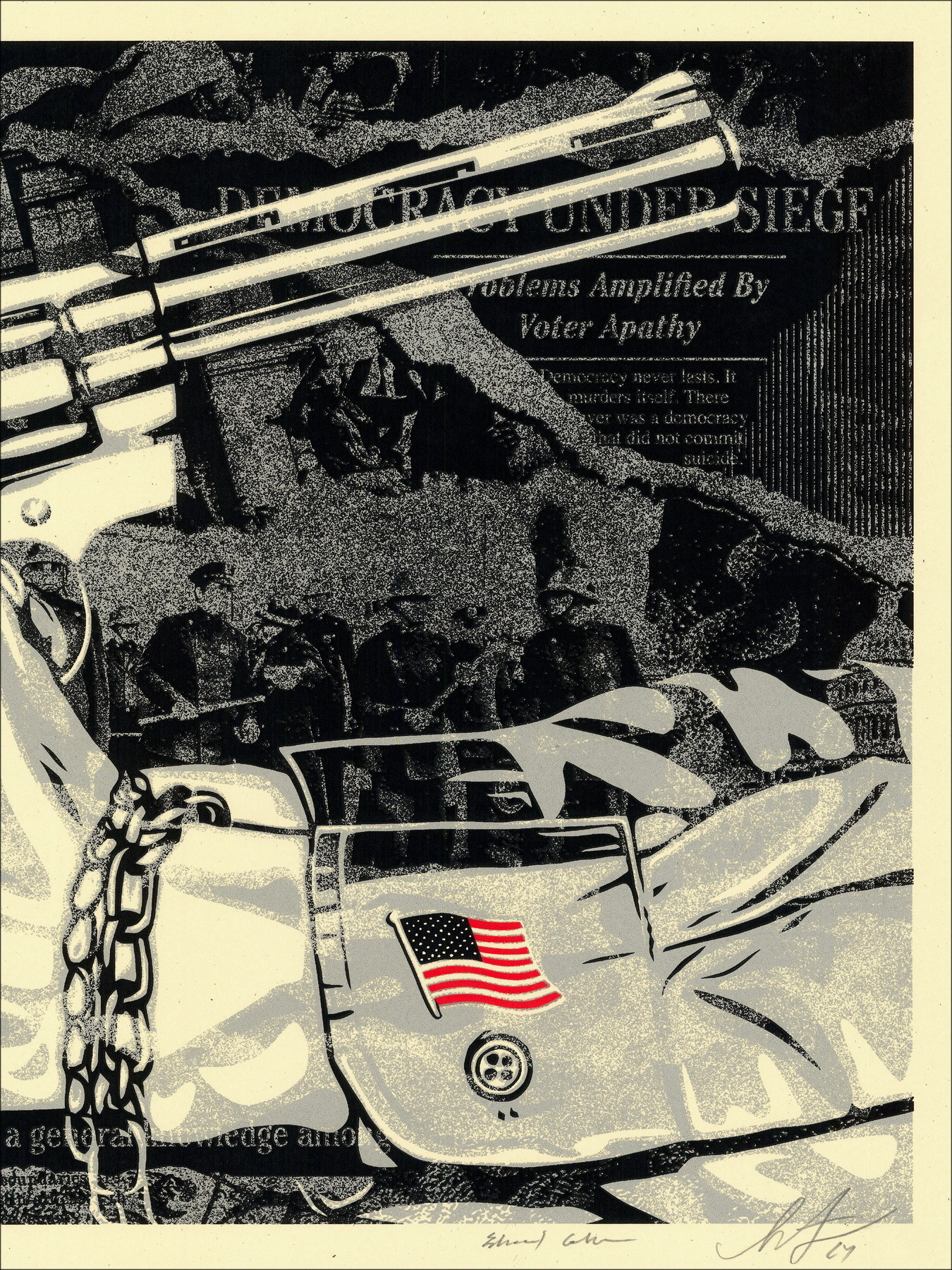 Shepard Fairey - Democracidal Tendencies, sérigraphie 2024