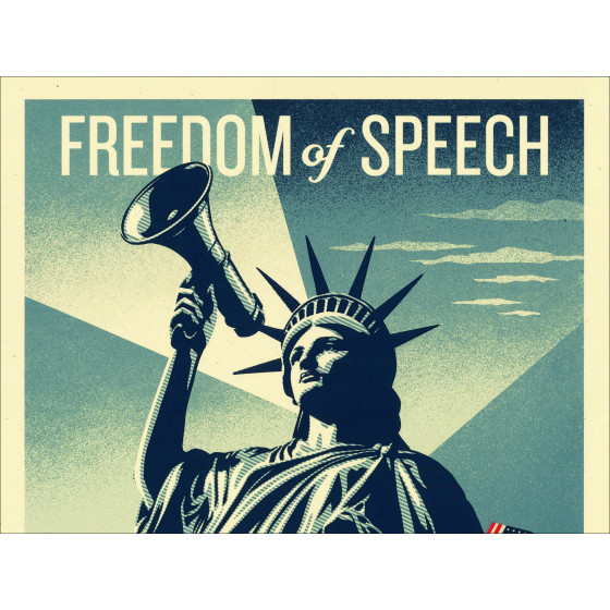 Shepard Fairey - Freedom of Speech, signed silkscreen print 2026