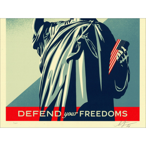 Shepard Fairey - Libertà di parola, serigrafia firmata 2026