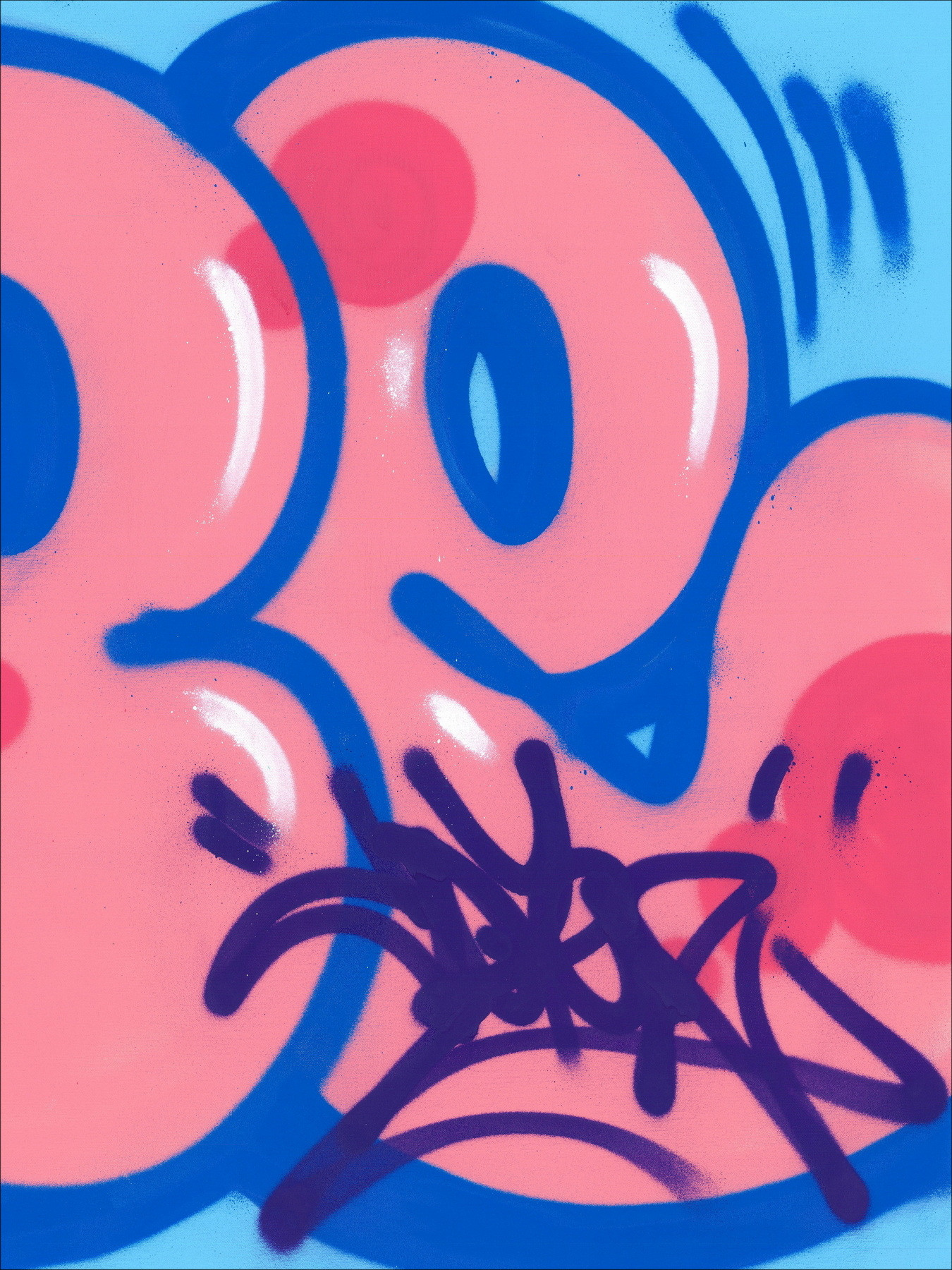 COPE2 - Iconic Bubble Pink, original painting on canvas 2026