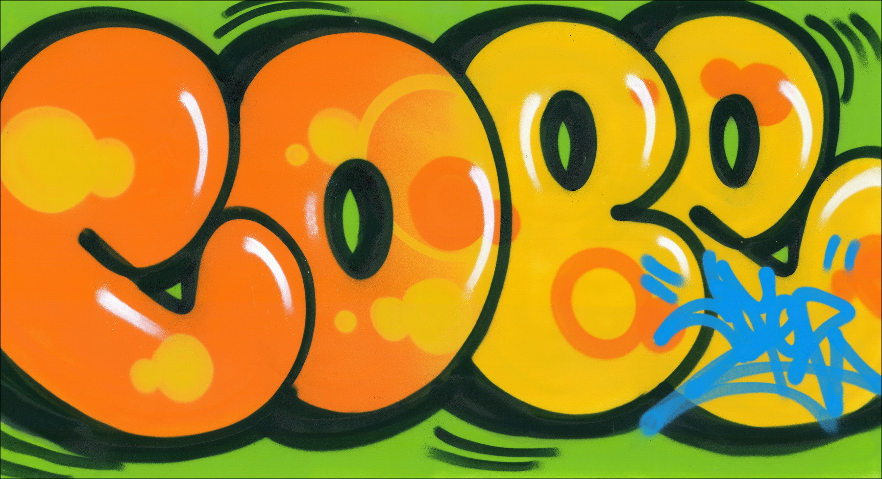 COPE2 - Iconic Bubble Orange, original painting on canvas 2026