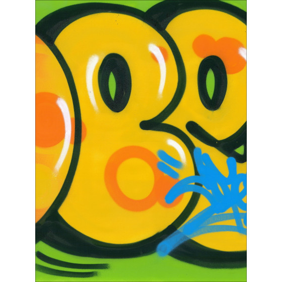 COPE2 - Iconic Bubble Orange, original painting on canvas 2026