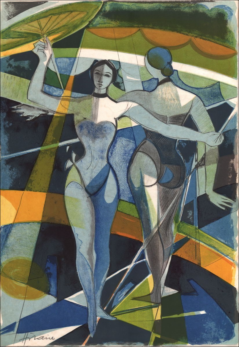 Camille HILAIRE :  Le Cirque, Les fildeféristes - Lithographie originale signée, 1974