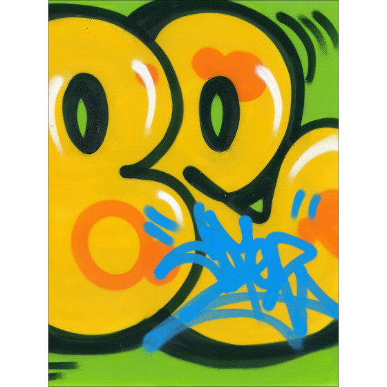 COPE2 - Iconic Bubble Orange, pittura originale su tela 2026