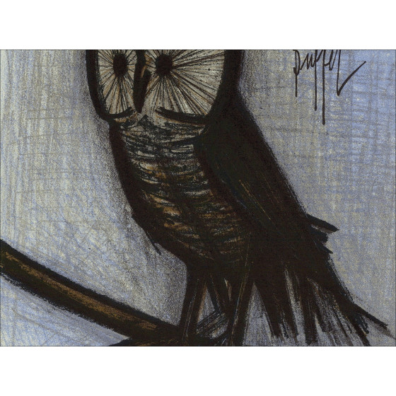 Bernard Buffet - De Uil, originele lithografie Mourlot 1967