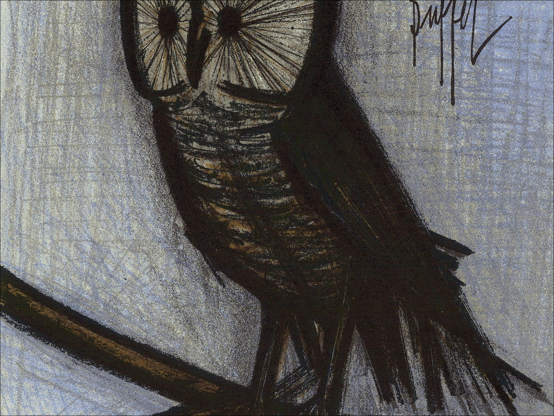 Bernard Buffet - De Uil, originele lithografie Mourlot 1967