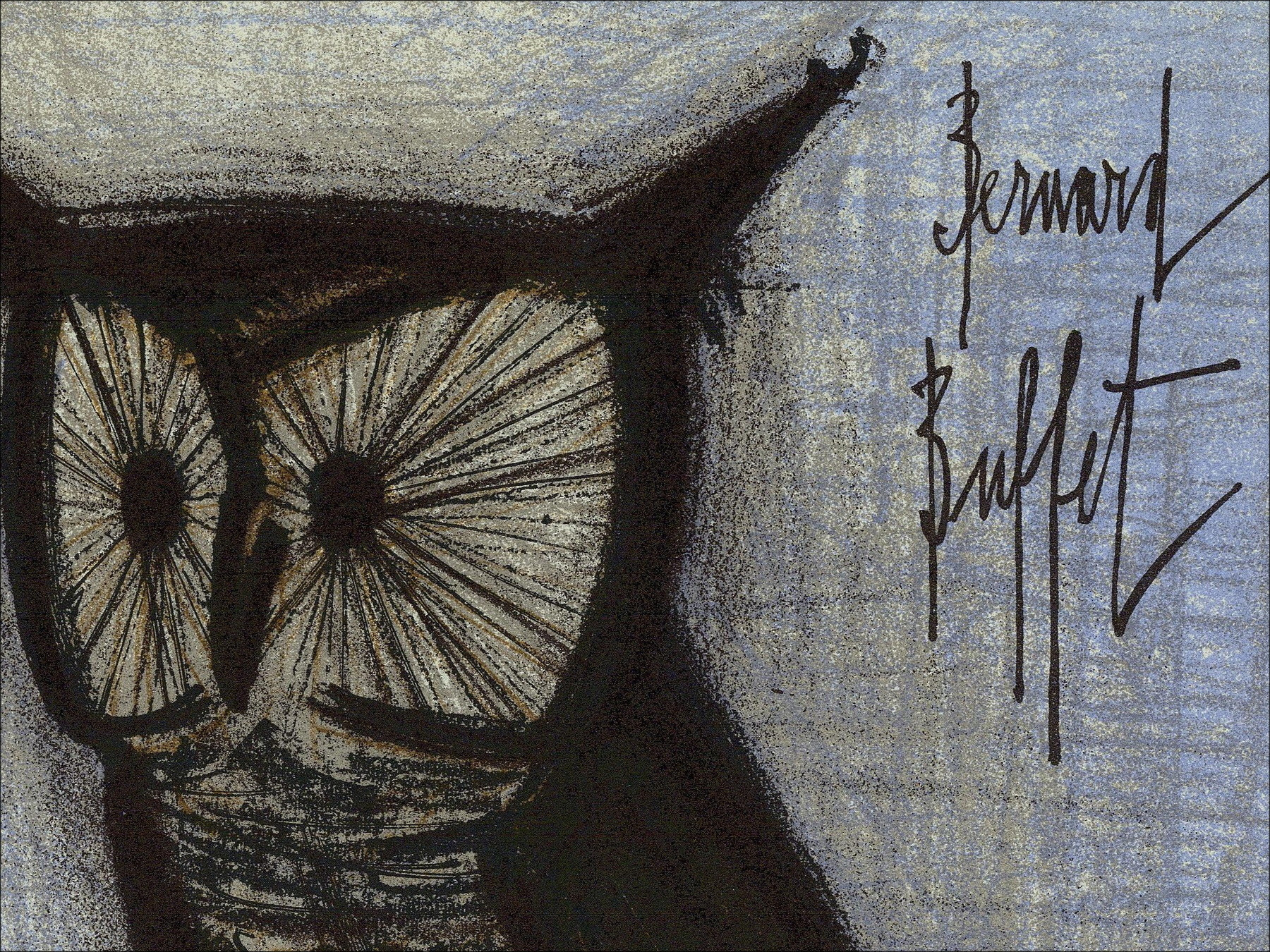 Bernard Buffet - Die Eule, originale Lithografie Mourlot 1967