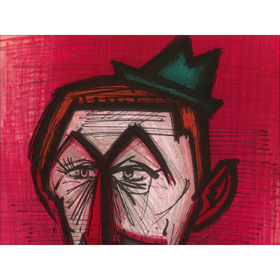 Bernard Buffet - Der Rote Clown, Lithographie Mourlot 1967