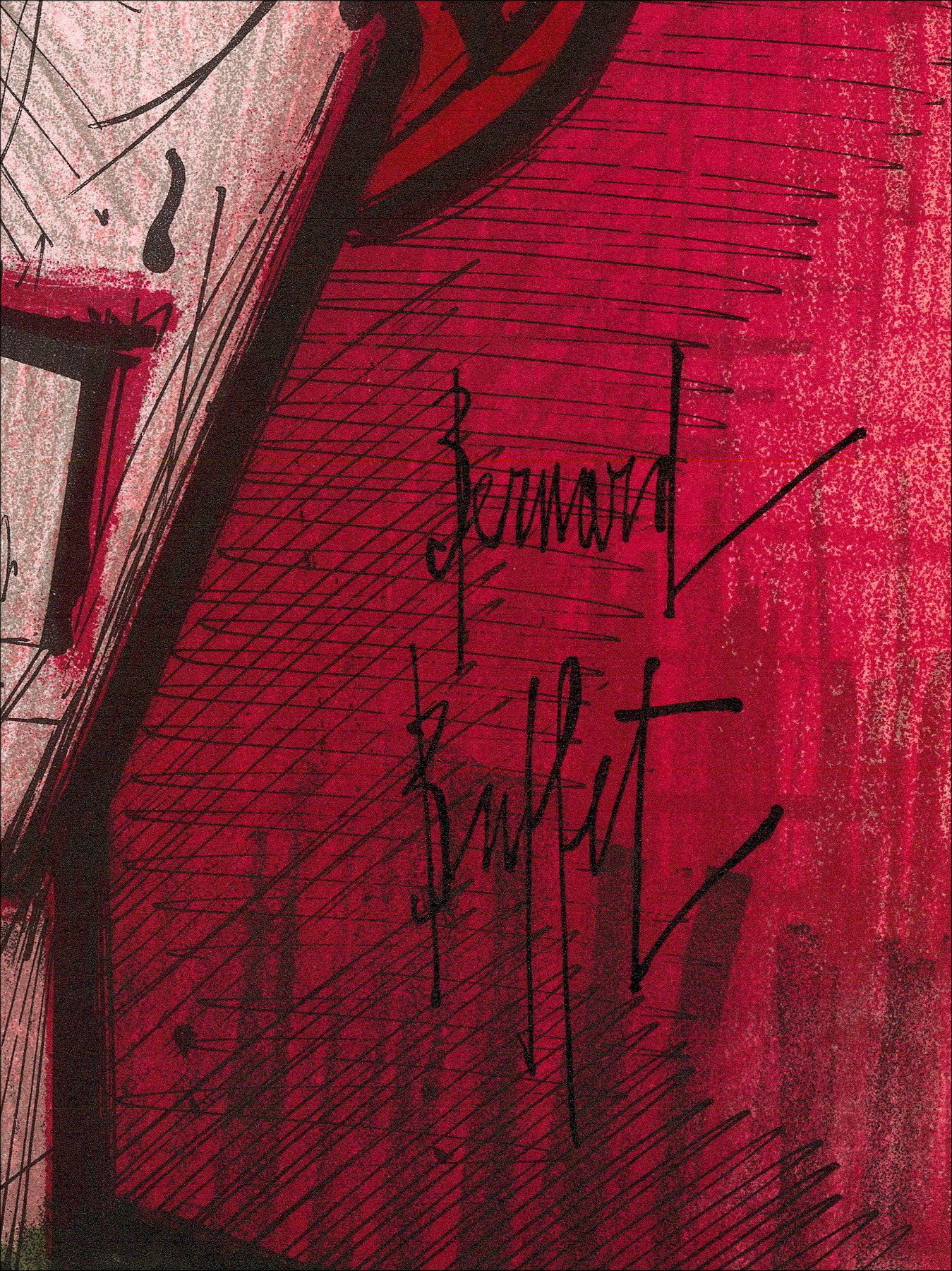 Bernard Buffet - Il Clown Rosso, litografia Mourlot 1967