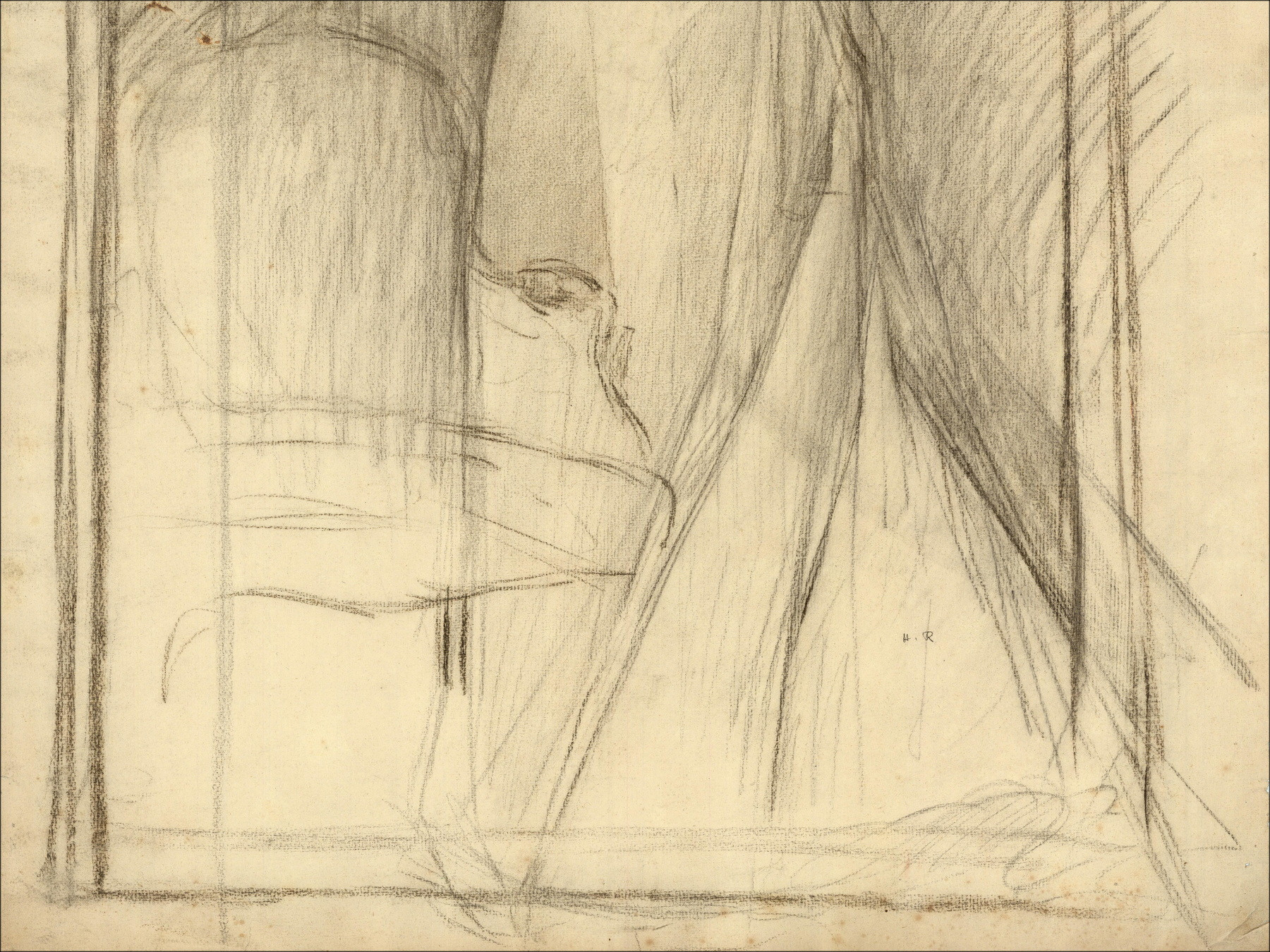 Henri-Paul Royer - Portret van een vrouw, originele tekening gesigneerd