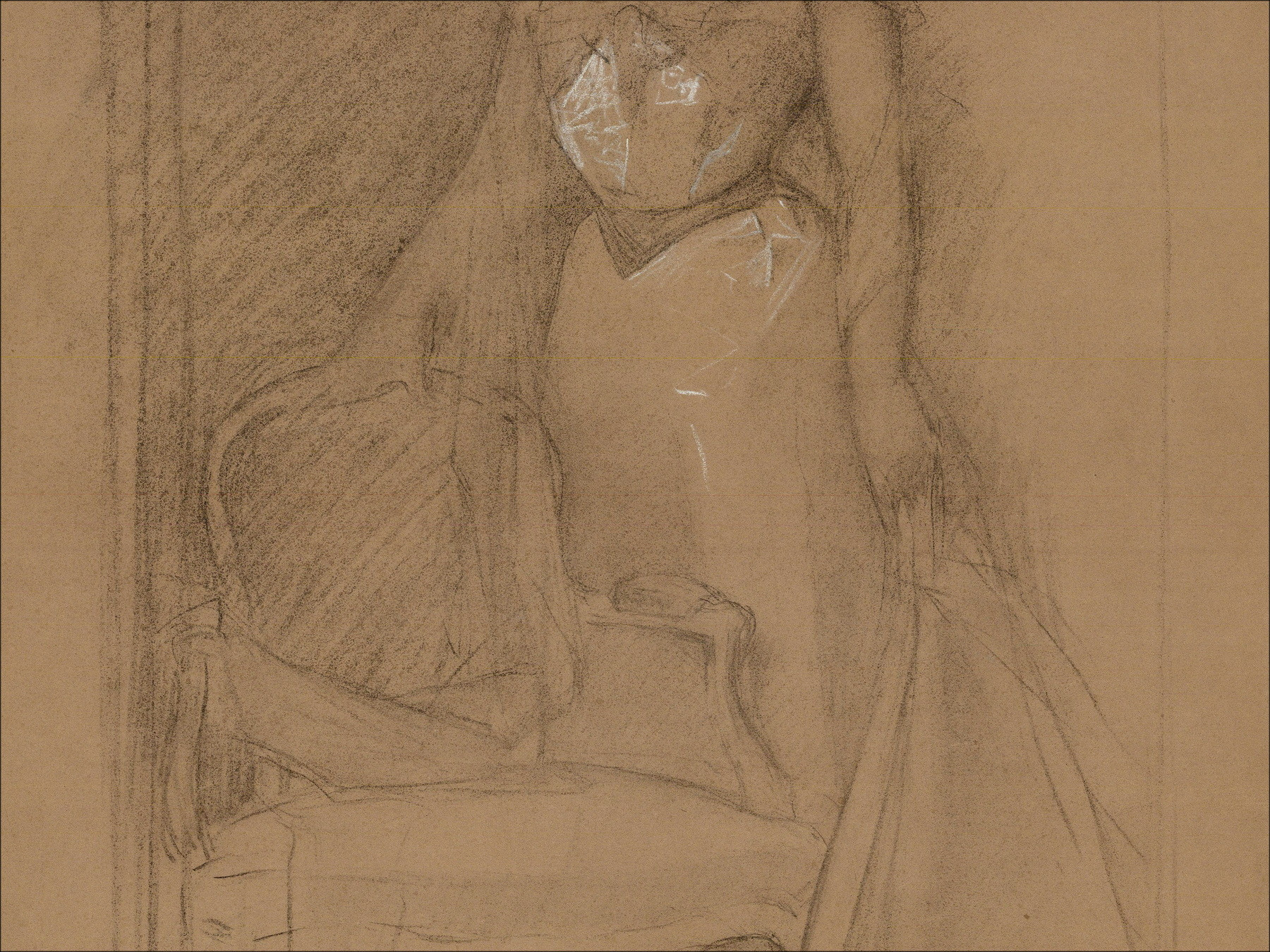 Henri-Paul Royer - Portrait of a Woman, original signed drawing
