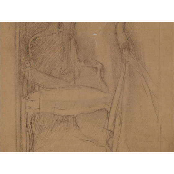 ROYER Henri-Paul - Originele tekening "Portret van een vrouw" 50x32cm