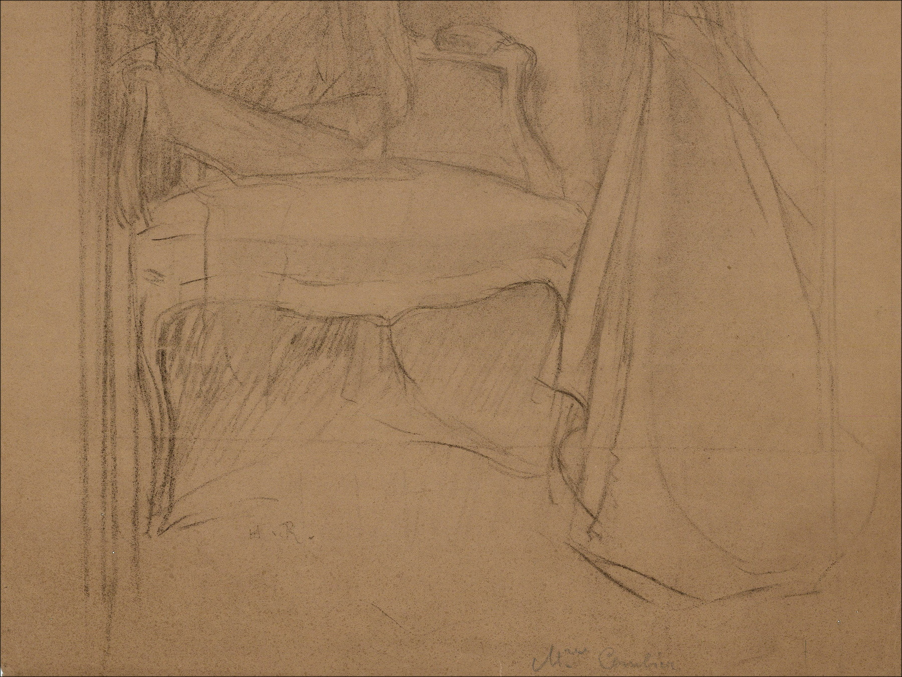 Henri-Paul Royer - Ritratto di donna, disegno originale firmato