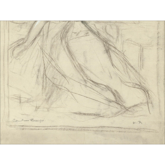 ROYER Henri-Paul - Dessin original "Portrait de femme" 43x32cm