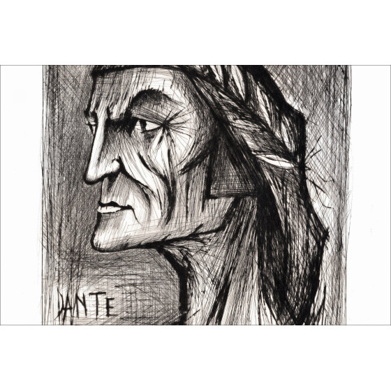 Bernard BUFFET - Grabado original "Dante" 74x56cm - 1976