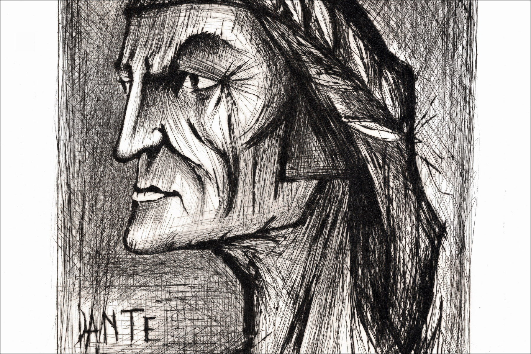 Bernard Buffet - Originalgravur "Dante" 74x56cm - 1976