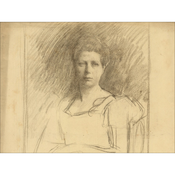 Henri-Paul Royer - Frau Studie, Originalzeichnung signiert
