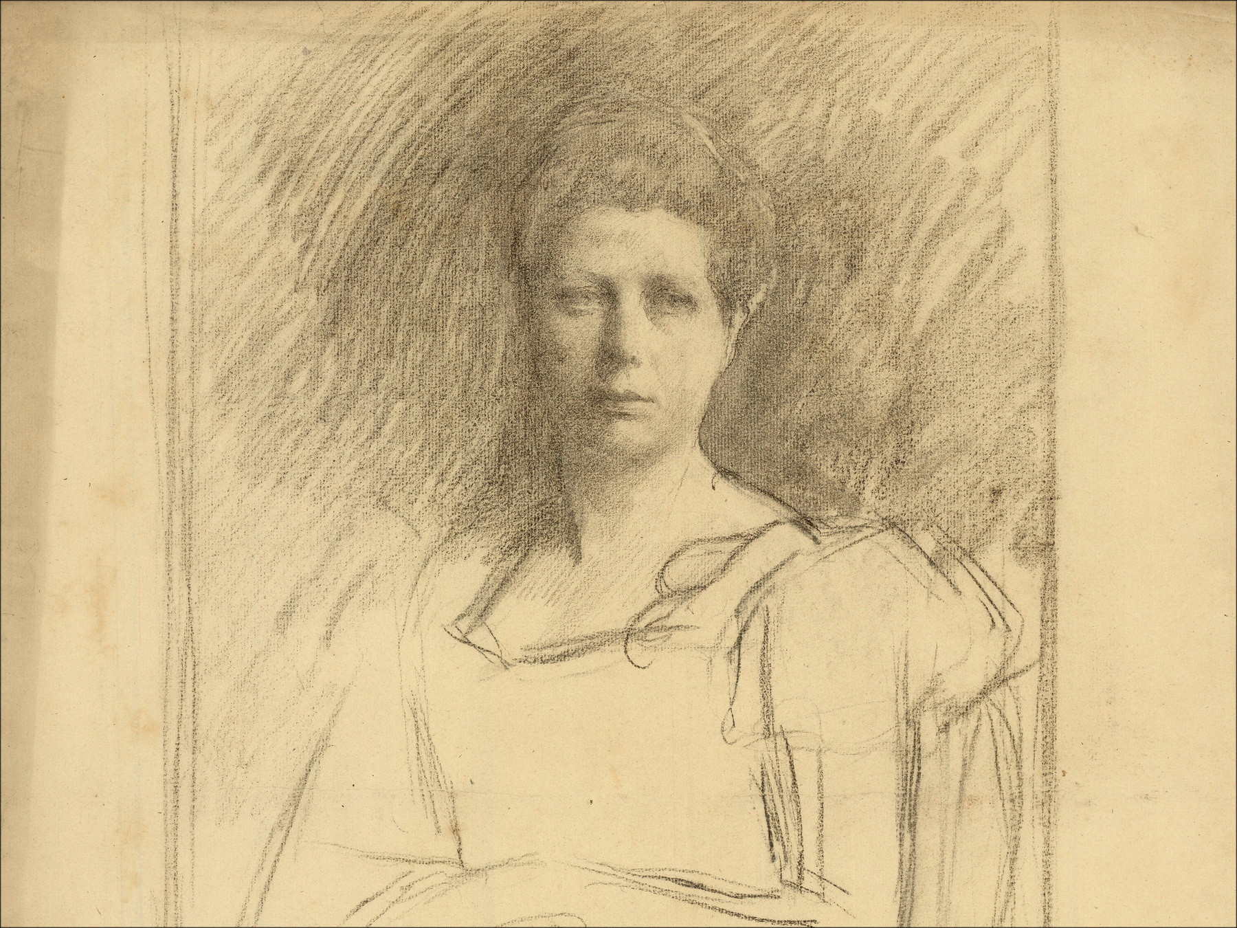 Henri-Paul Royer - Étude de femme, dessin original signé