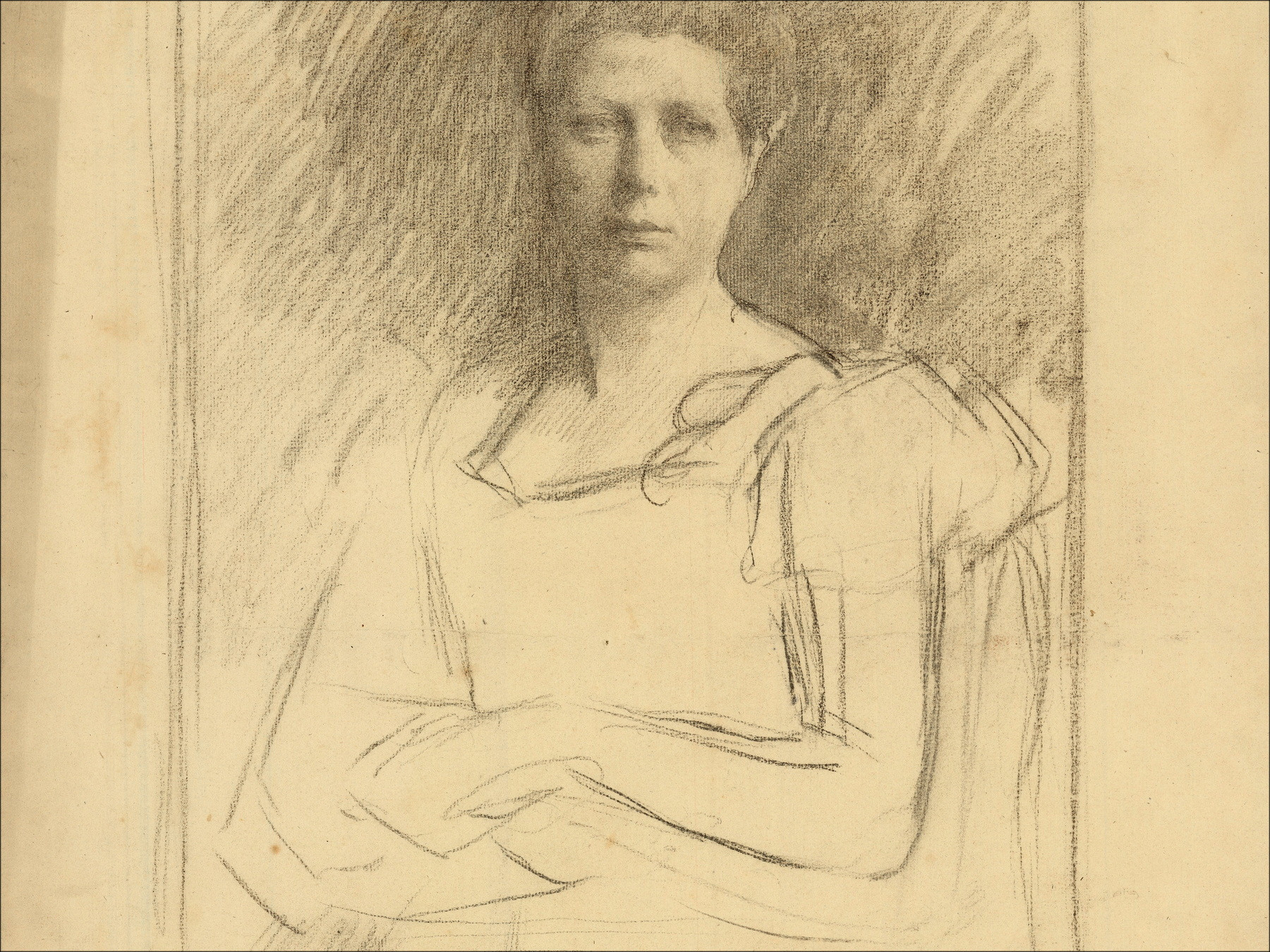 Henri-Paul Royer - Frau Studie, Originalzeichnung signiert