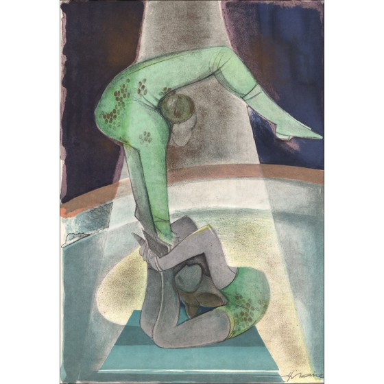 Camille HILAIRE: Il Circo, I contorsionisti - Litografia originale firmata, 1974
