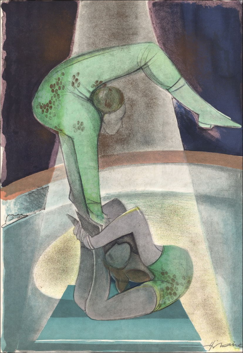 Camille HILAIRE: The Circus, The Contortionists - Original signed lithograph, 1974