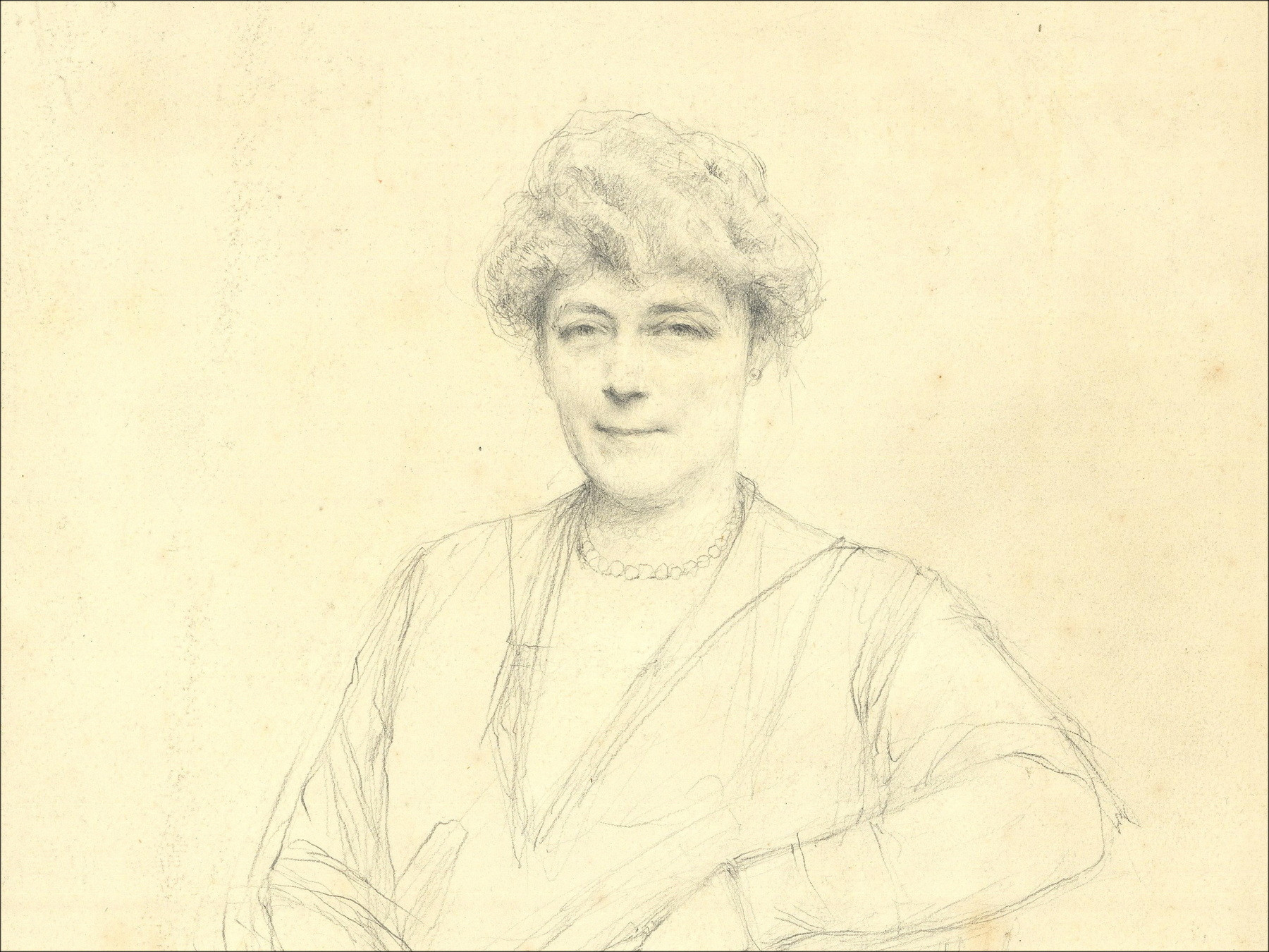 Henri-Paul Royer - Portrait of a Woman, signed pencil drawing