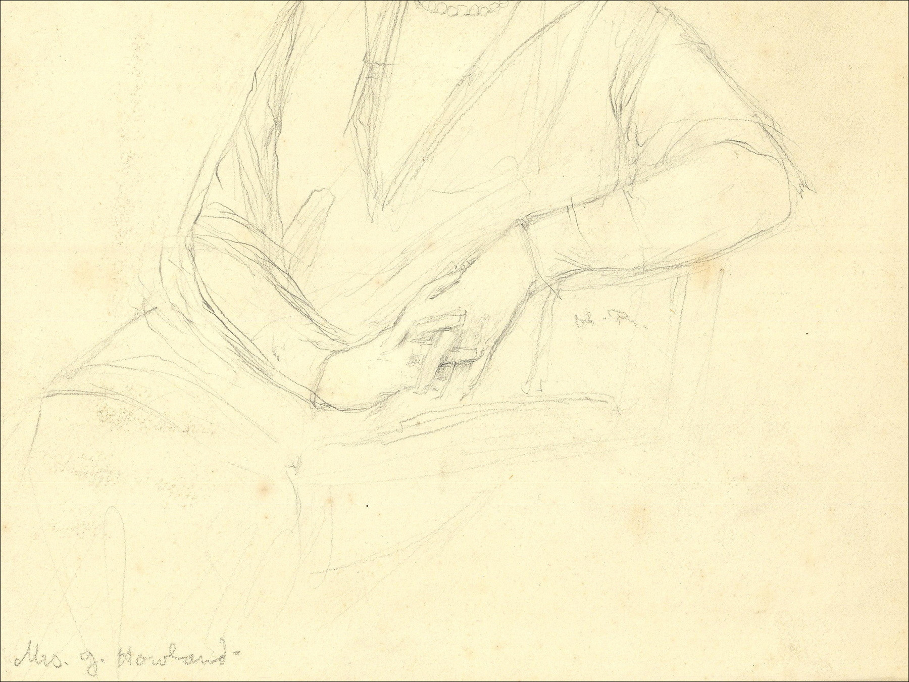 Henri-Paul Royer - Retrato de mujer, dibujo a lápiz firmado