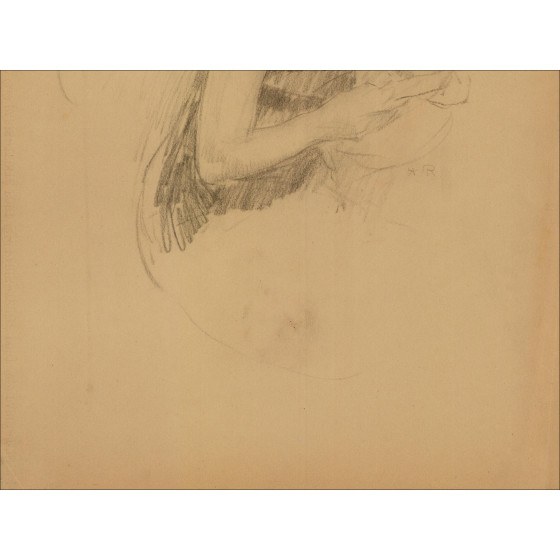 Henri-Paul Royer - Portrait of a Woman, original signed drawing