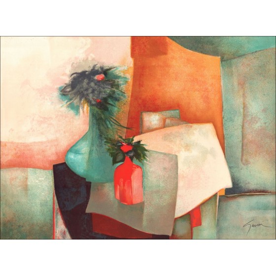 Kaufen Sie Claude Gaveau Original Lithographic The Blue Flower Vase