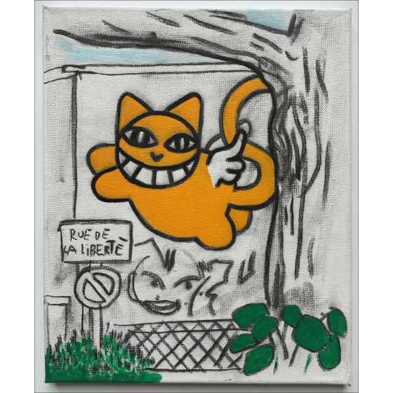 M.Chat (Thoma Vuille) - Cat Rue de la Liberté, painting 2026