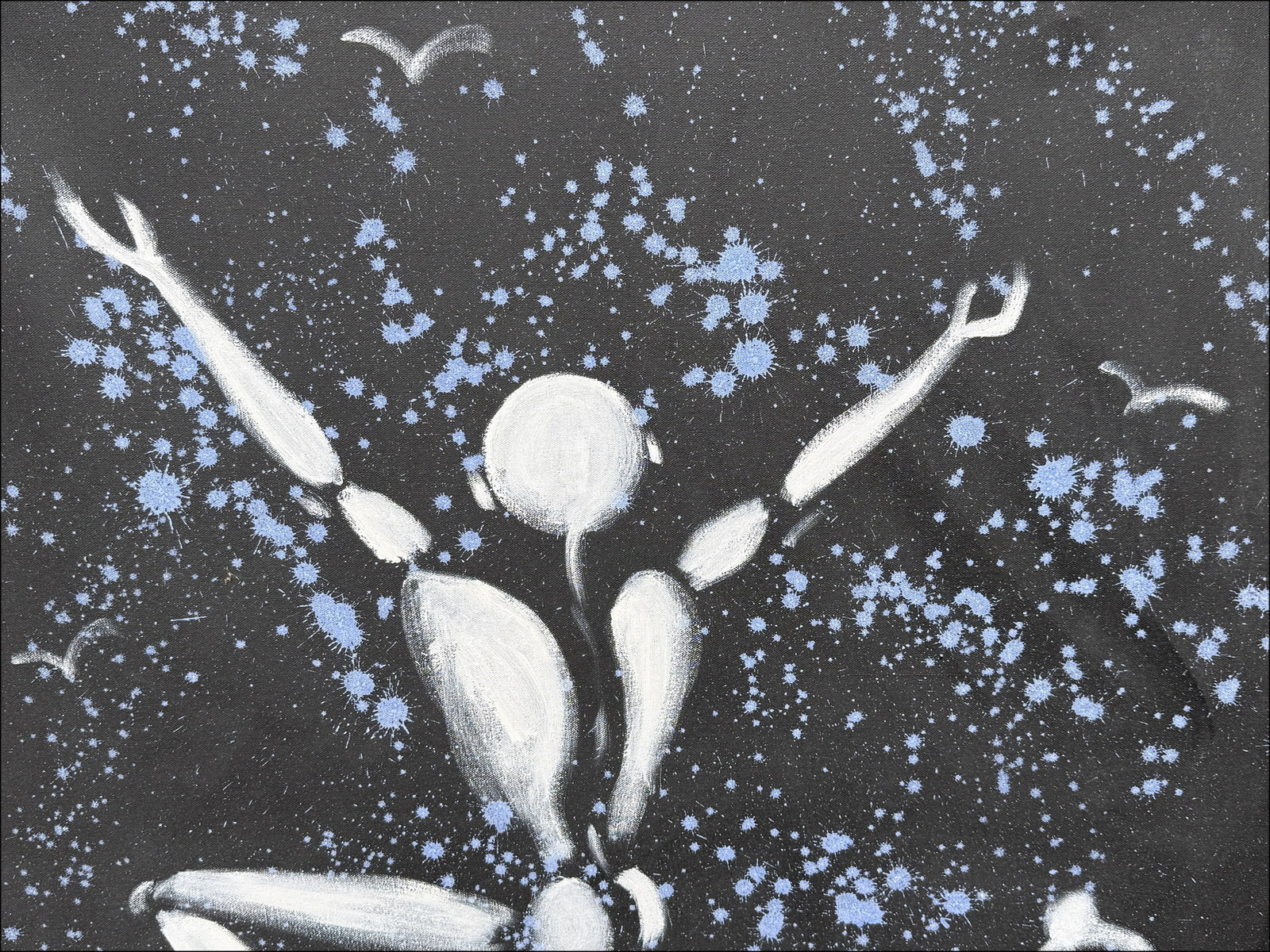 MESNAGER Jérôme - Acrylverf "Man in het wit, de sprong" 100x81cm (40F) - 2025