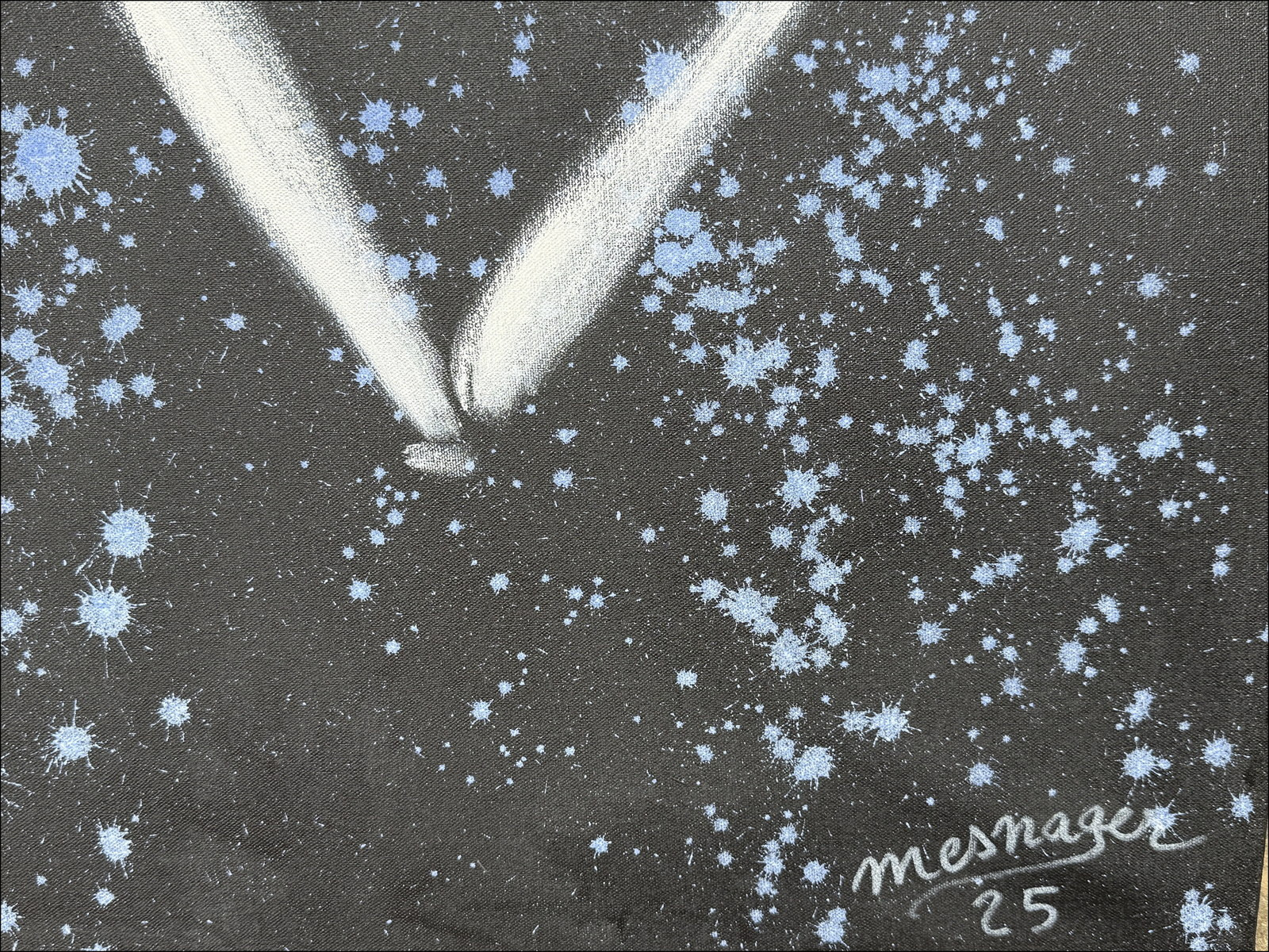 Jérôme Mesnager – Man in White, the Jump (2025) | Original Painting