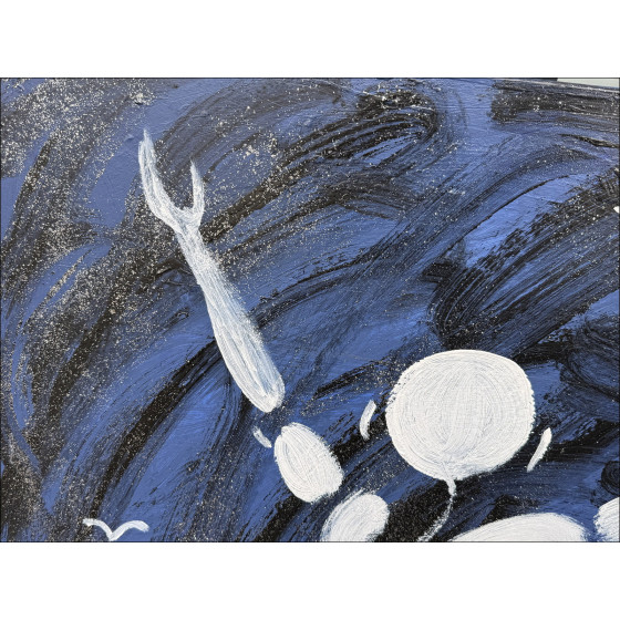 Jérôme Mesnager – Homme en blanc, saut étoilé, 2026 - Peinture