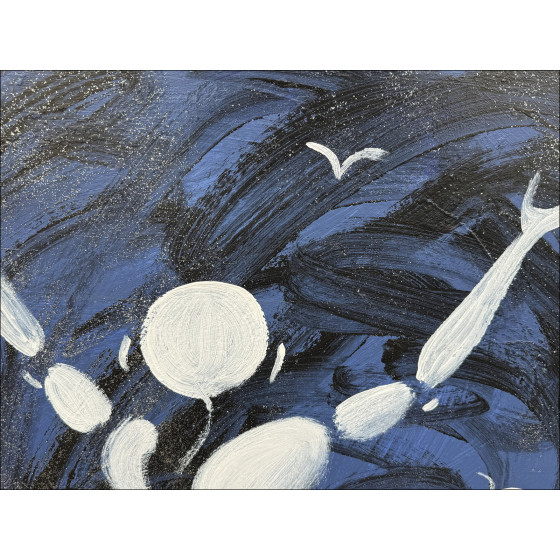 Jérôme Mesnager – Man in White, Star Jump, 2026 - Painting