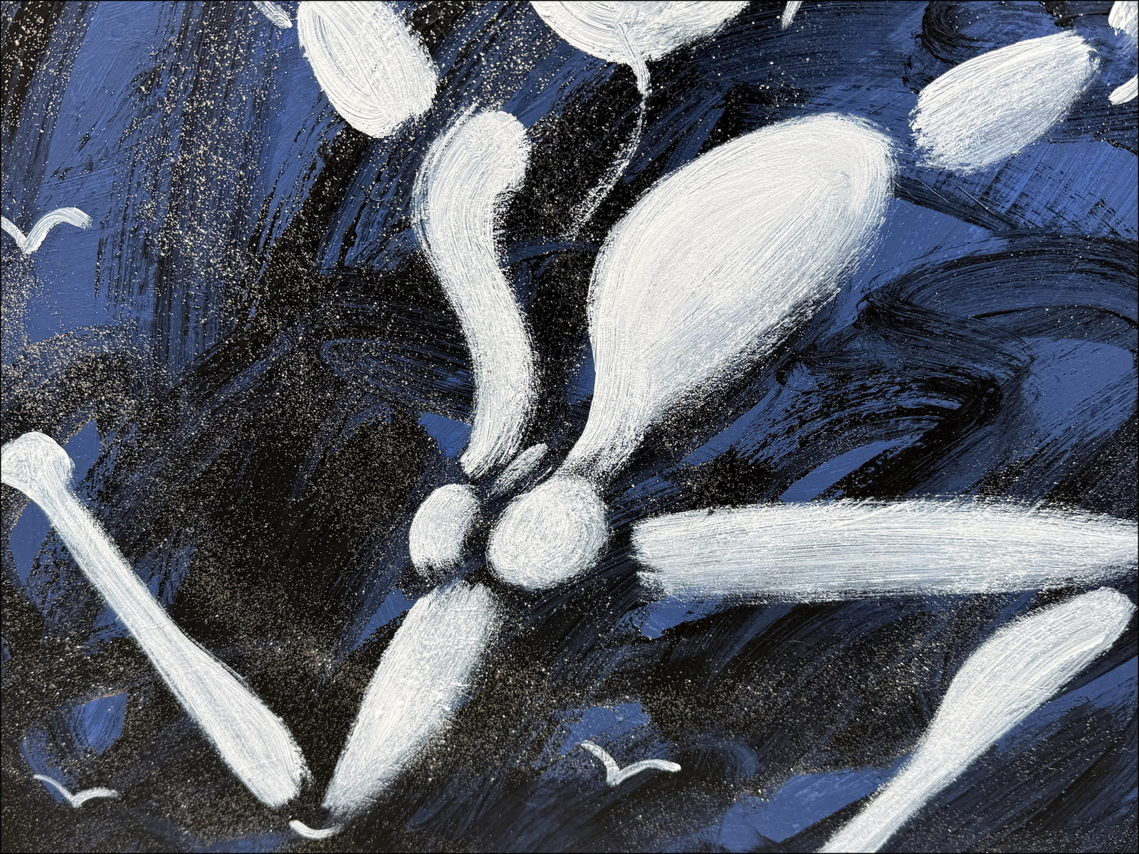 Jérôme Mesnager – Homme en blanc, saut étoilé, 2026 - Peinture