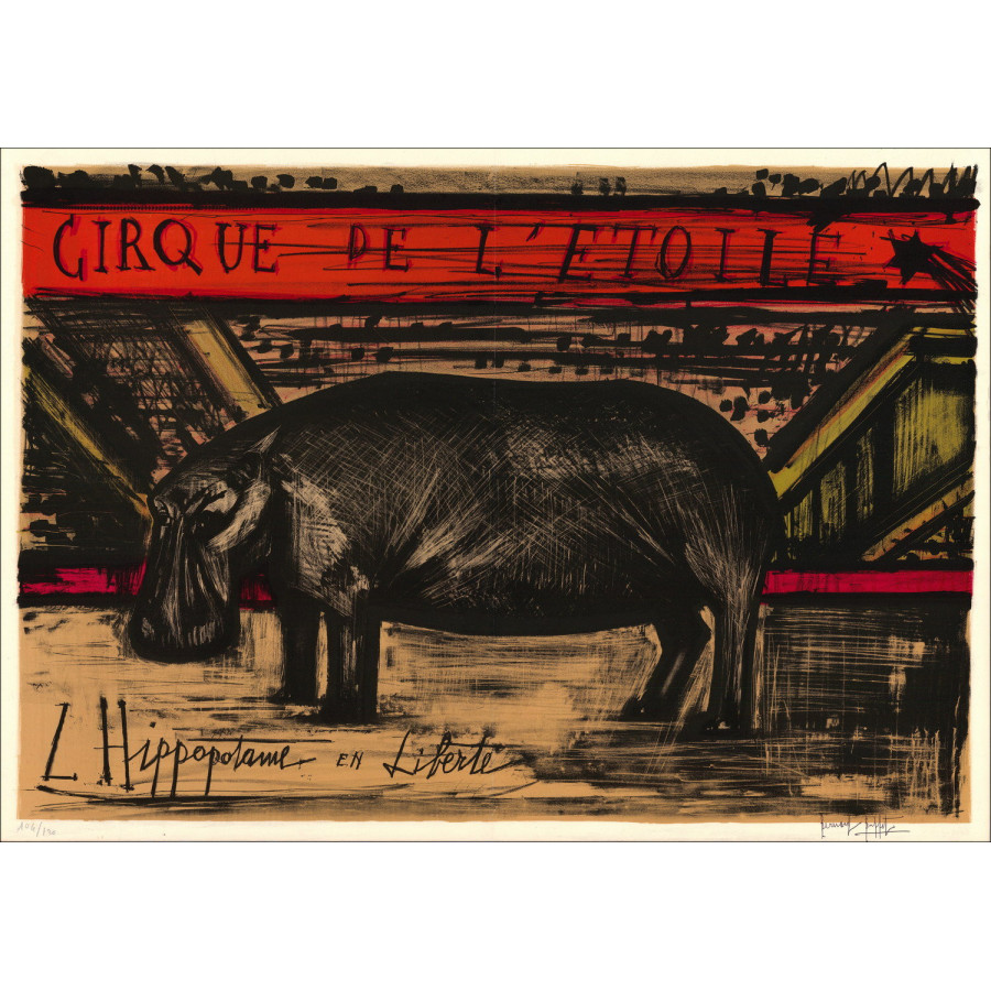 Bernard Buffet, L'Ippopotamo in libertà 1968 – Litografia