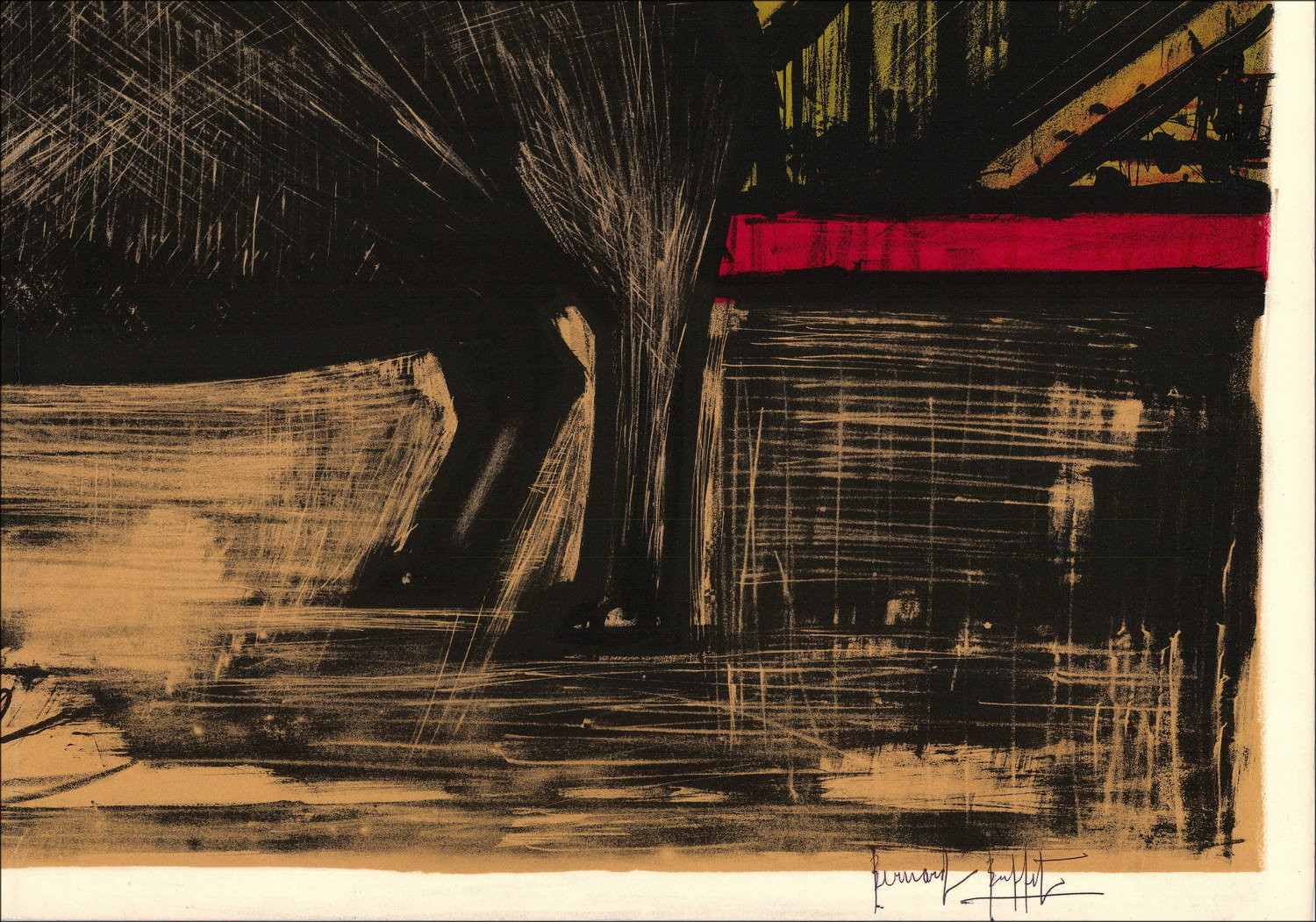 Bernard Buffet, The Hippopotamus in Freedom 1968 – Lithograph
