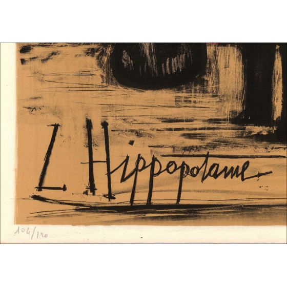 Bernard Buffet, L'Ippopotamo in libertà 1968 – Litografia
