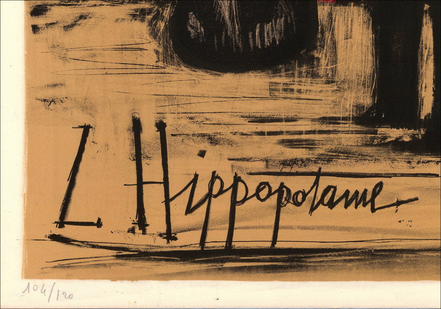Bernard Buffet, L'Ippopotamo in libertà 1968 – Litografia
