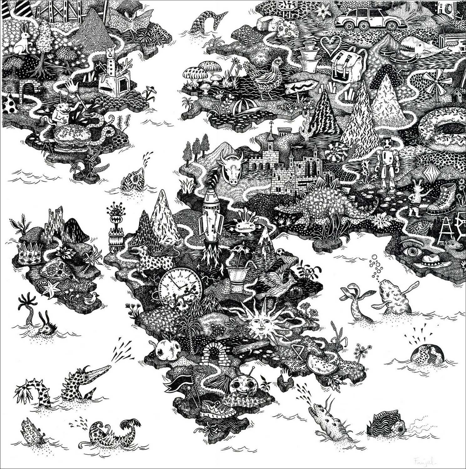 Claire Fanjul - Composition, sérigraphie originale signée