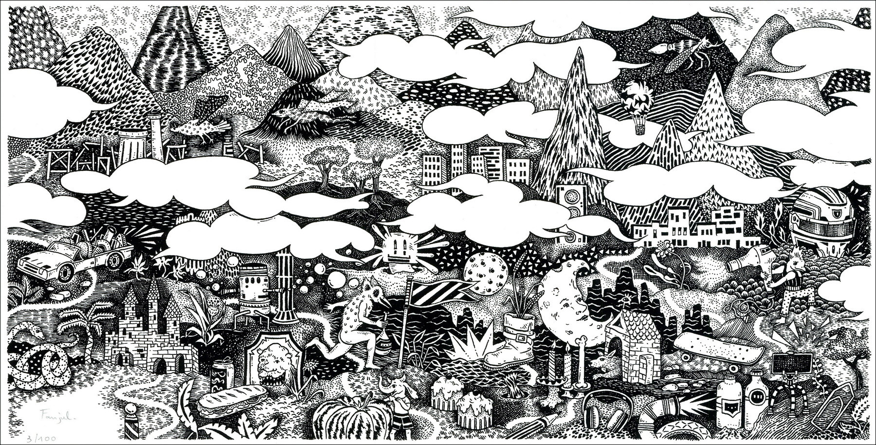 Claire Fanjul - Composition 2, sérigraphie originale signée