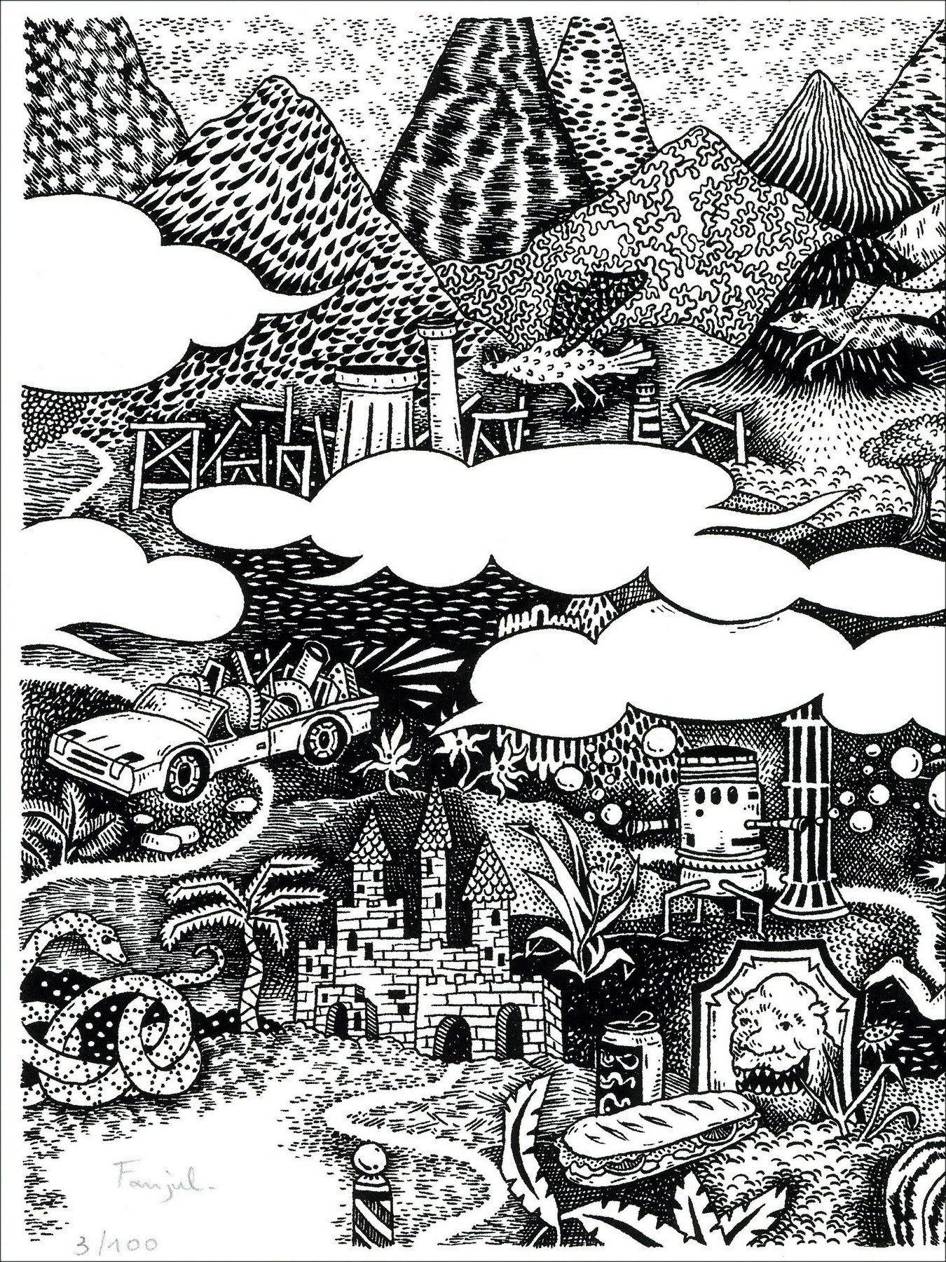 Claire Fanjul - Composición, serigrafía original firmada