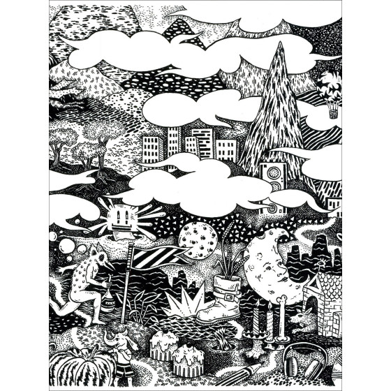Claire Fanjul - Compositie, originele gesigneerde zeefdruk