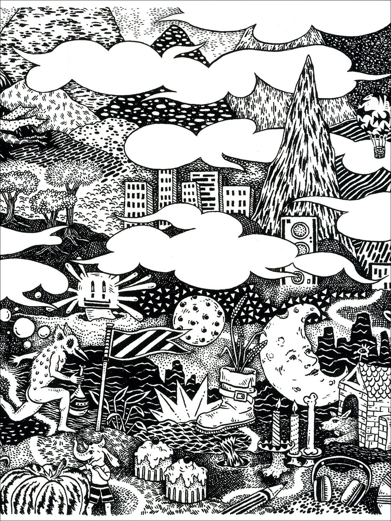 Claire Fanjul - Compositie, originele gesigneerde zeefdruk