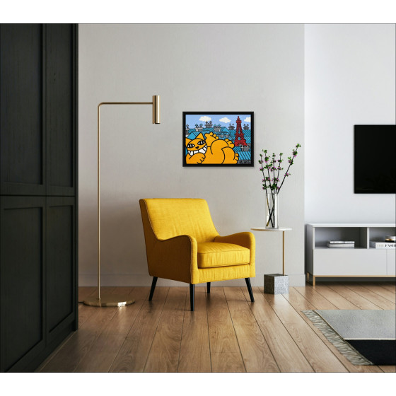 M.CHAT – Classic Paris Siesta, pintura original 2025