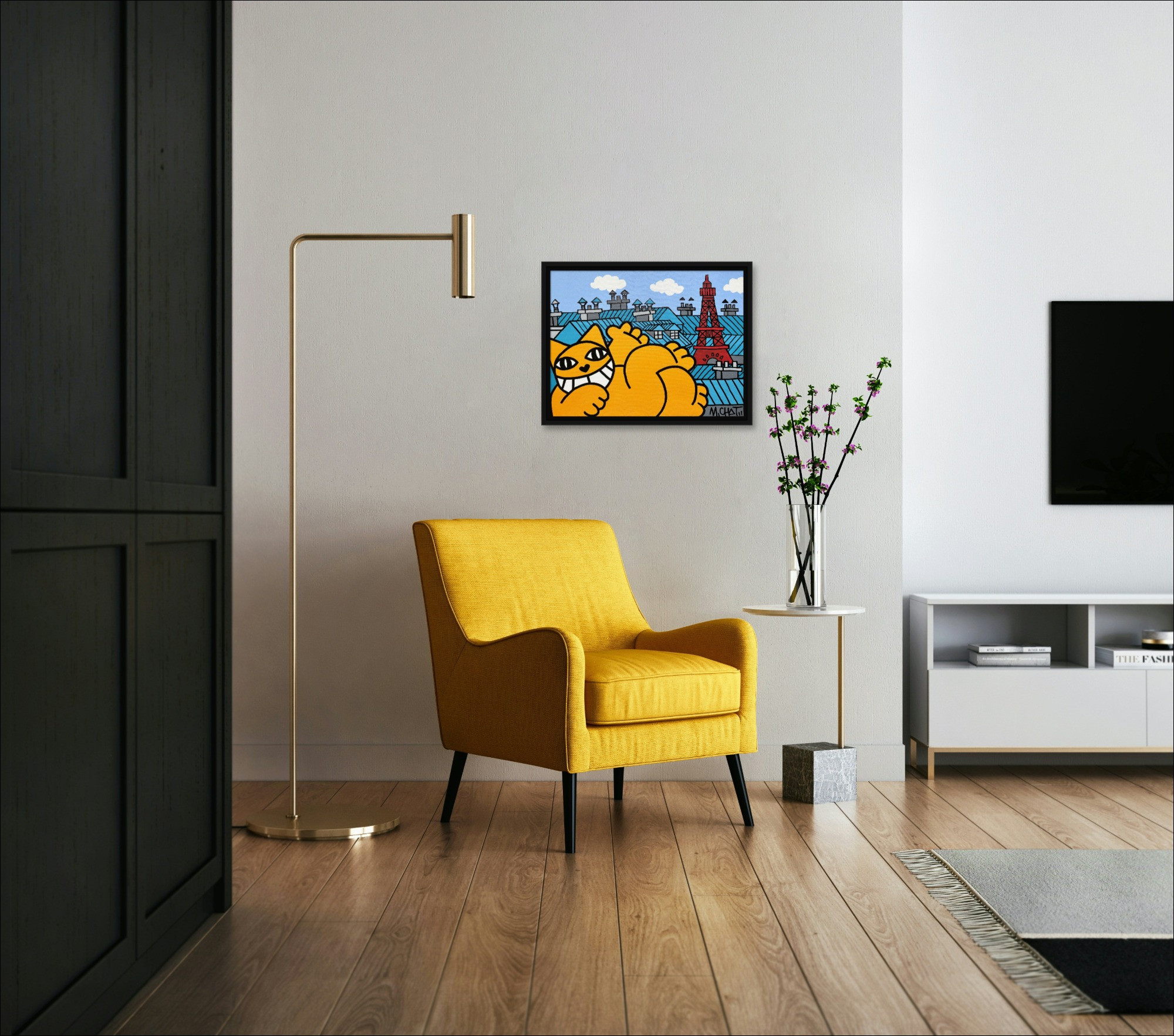 M.Chat - Classic Paris Siesta, Original Painting 2025