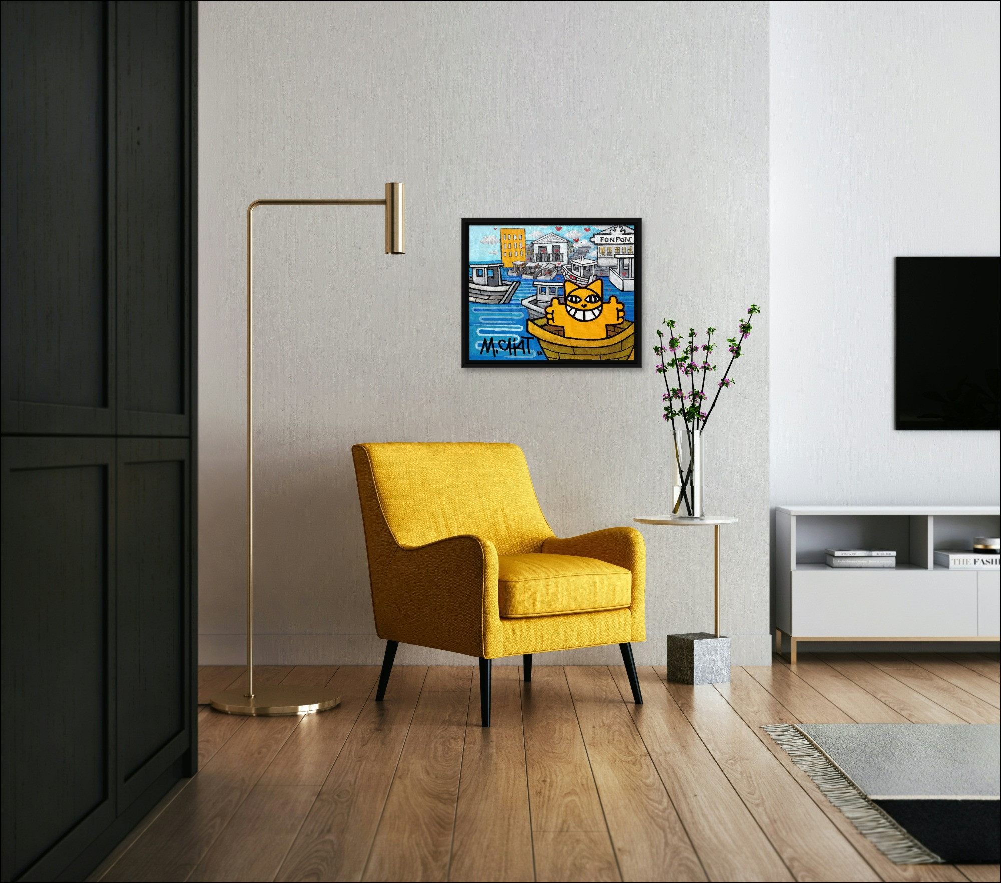 M.CHAT – Embarqué à Marseille, peinture originale 2025